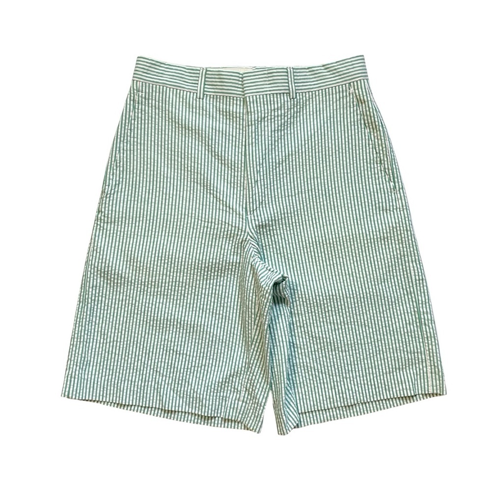 Vintage Berle Seersucker Pastel Green Striped Shorts Size Small